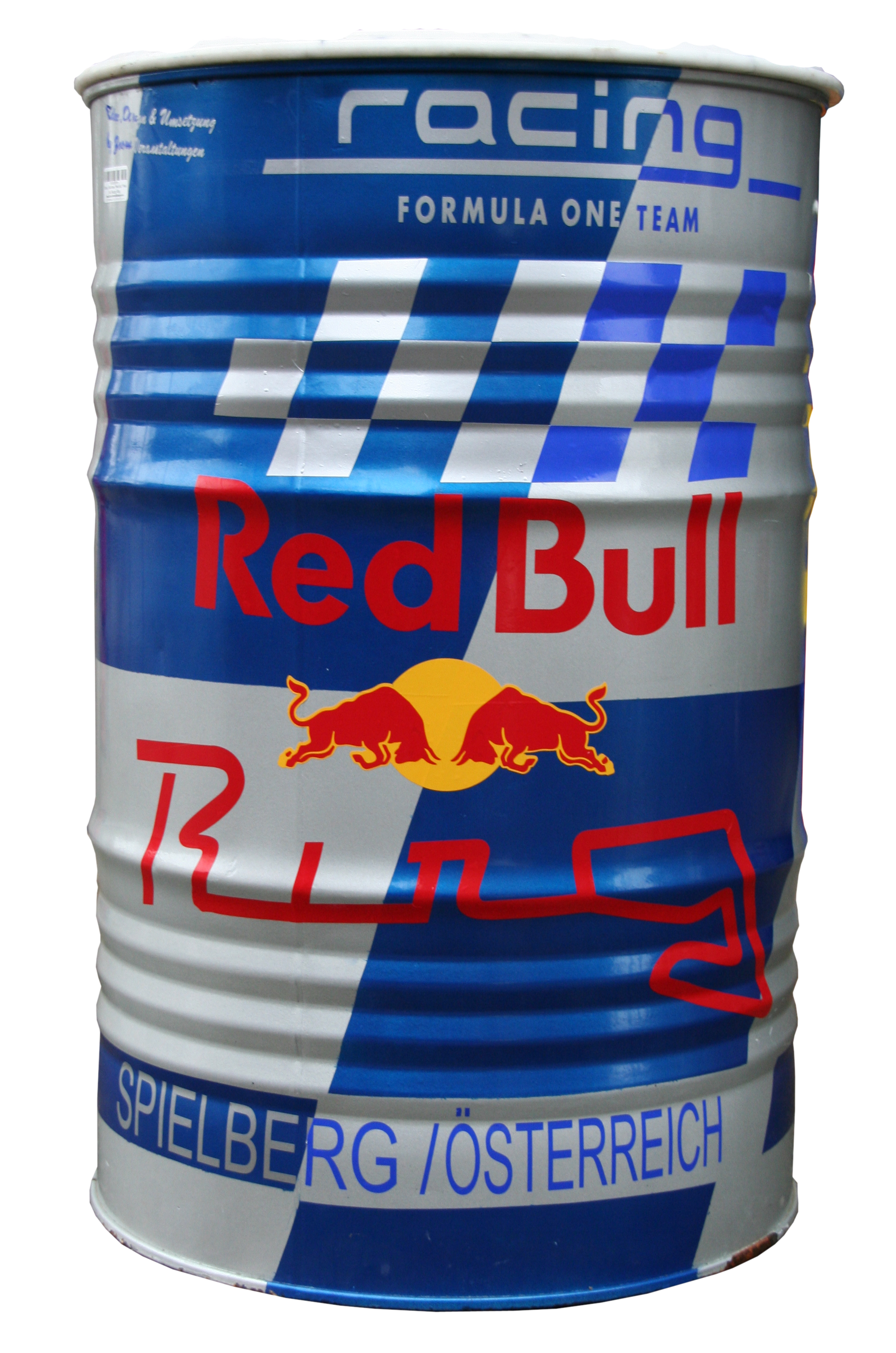 Deko-, Blechfass "Red Bull"    Red Bull Racing -Ring